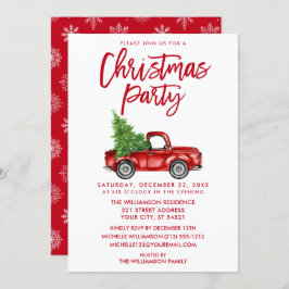 Penseel Script Red  Truck Kerstparty SB Kaart