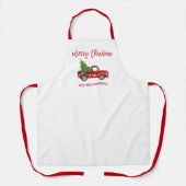 Penseel Script  Red Truck met kerstboom Schort (Voorkant)