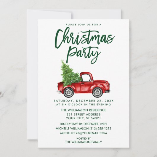 Penseel Script Red  Truck Party GB Kaart (Voorkant)