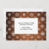 Penseel Script Red Truck Wood Snowflakes 3 Foto Feestdagenkaart (Achterkant)