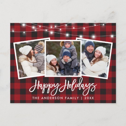 Penseel Script rode spelden 3 Fotovakantie Briefkaart (Voorkant)