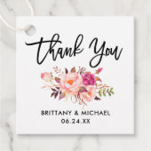 Penseel script roze finale bruiloft Dank u Bedankjes Labels (Voorkant)