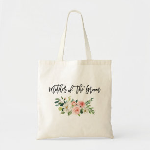 Penseel Script Roze Witte Floral Moeder Groom Tote Bag