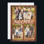 Penseel Script Rustic Wood Prettige feestdagen Fot Feestdagenkaart<br><div class="desc">Penseel Script Rustic Wood Prettige feestdagen Familie 3 Fotokaart</div>