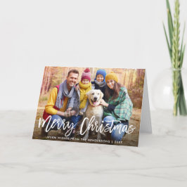 Penseel Script Star Photo Merry Kerstmis is gevouw Feestdagen Kaart