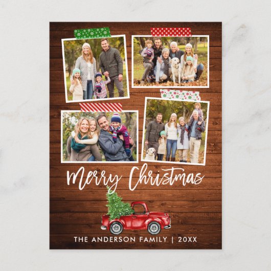 Penseel Script-tapedrukbus met kerstmis Briefkaart (Voorkant)