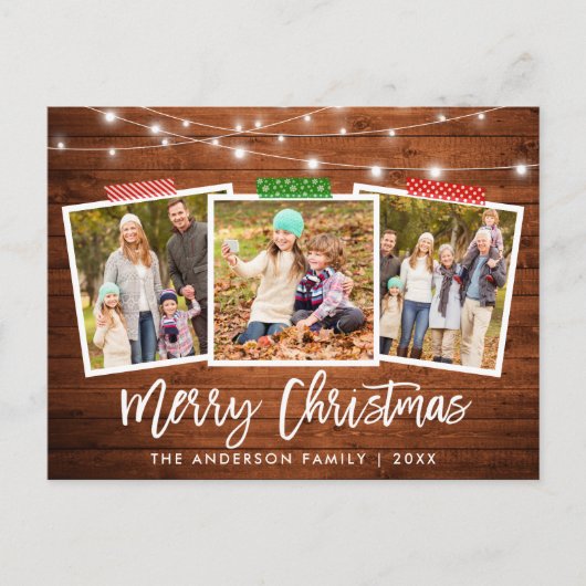 Penseel Script-tapedrukhout met kerstmis Briefkaart (Voorkant)