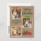 Penseel Script-tapetapewagen kerstkraft Briefkaart (Voorkant / Achterkant)