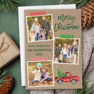 Penseel Script-tapetapewagen kerstkraft Feestdagenkaart