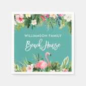 Penseel Script Tropical Floral Beach House Servet (Voorkant)