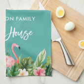 Penseel Script Tropical Floral Beach House Theedoek (Quarter Fold)