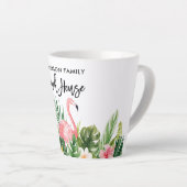 Penseel Script Tropical Floral Family Beach House Latte Mok (Rechterhoek)