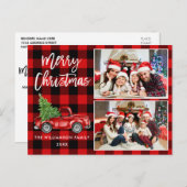 Penseel Script Truck 2 Kerstrode foto's Briefkaart (Voorkant / Achterkant)