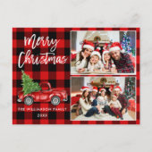 Penseel Script Truck 2 Kerstrode foto's Briefkaart (Voorkant)