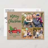 Penseel Script  Truck 3 Fotokerstkraft Briefkaart (Voorkant / Achterkant)