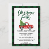 Penseel Script Truck Green Pset Kerstparty Kaart (Voorkant)