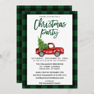 Penseel Script Truck Green Pset Kerstparty Kaart