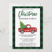 Penseel Script Truck Green Pset Kerstparty Kaart (Voorkant)