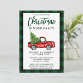 Penseel Script Truck Green Pset Kerstparty Kaart (Staand voorkant)