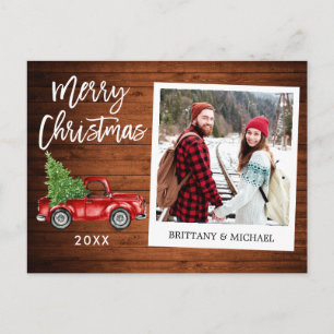 Penseel Script Truck Instant Photo Wood Kerstmis Briefkaart