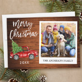 Penseel Script Truck Instant Photo Wood Kerstmis Feestdagenkaart