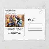 Penseel Script Truck Kerstmis PHOTO BACK Green Briefkaart (Achterkant)