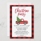 Penseel Script Truck Red Pset-kerstparty Kaart (Voorkant)