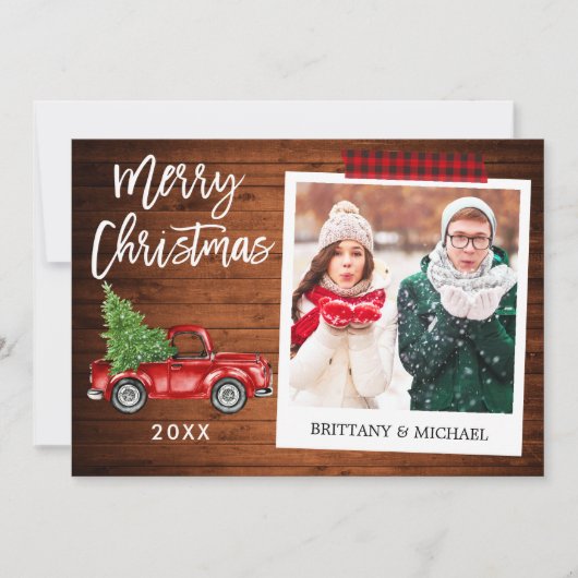 Penseel Script Truck Wood Instant Photo Craft Tape Feestdagenkaart (Voorkant)