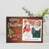 Penseel Script Truck Wood Instant Photo Craft Tape Feestdagenkaart (Staand voorkant)