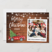 Penseel Script Truck Wood  Kerstmis foto Feestdagenkaart (Voorkant)