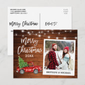 Penseel Script Truck Wood  met kerstmis Briefkaart (Voorkant / Achterkant)