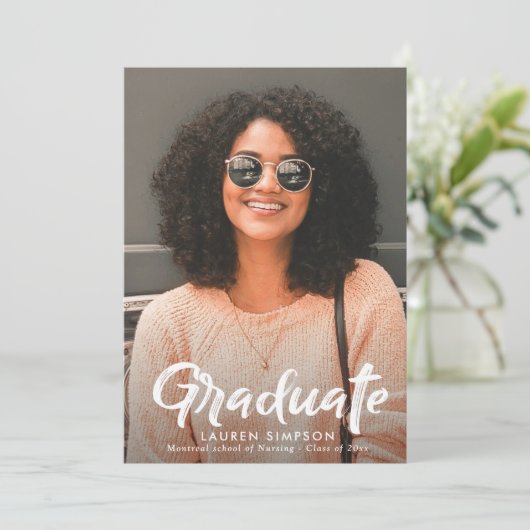 Penseel script verpleegkunde afstuderen partij uit kaart (Staand voorkant)