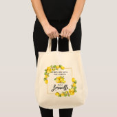 Penseel Script Waterverf Lemons Limoncello Grocery Tote Bag (Voorkant (product))