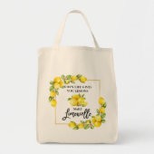 Penseel Script Waterverf Lemons Limoncello Grocery Tote Bag (Voorkant)