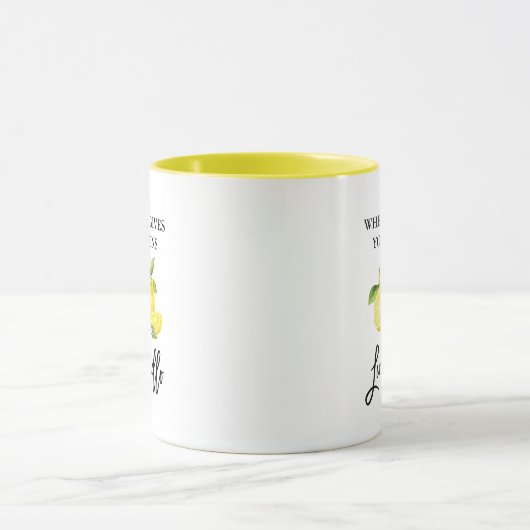 Penseel Script Waterverf Lemons Limoncello Yellow Mok (Midden)