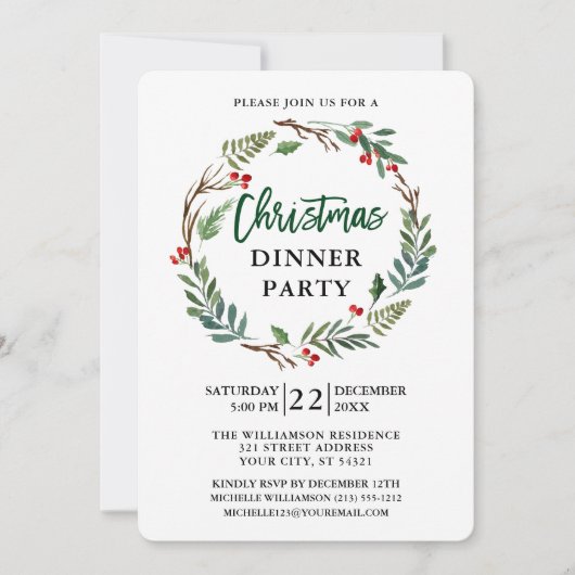 Penseel Script Waterverf met kerstfeest Kaart (Voorkant)