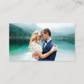 Penseel Script Weddenschap Website QR Foto Blauw Informatiekaartje (Achterkant)