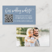 Penseel Script Weddenschap Website QR Foto Dusty B Informatiekaartje (Voorkant / Achterkant)