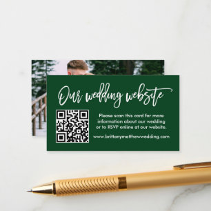 Penseel Script Weddenschap Website QR Foto groen Informatiekaartje
