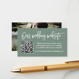 Penseel Script Weddenschap Website QR Foto Sage Gr Informatiekaartje