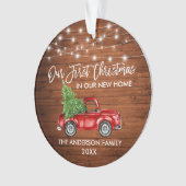 Penseel Script Wood 1st Kerstmis Thuisvrachtlichte Ornament (voorkant)