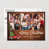 Penseel Script Wood 3 Fotokersttruck Briefkaart (Voorkant / Achterkant)