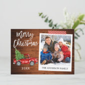 Penseel Script Wood Craft Tape Instant Photo Truck Feestdagenkaart (Staand voorkant)