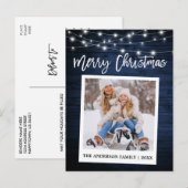 Penseel Script Wood Instant Camera Kerstmis Briefkaart (Voorkant / Achterkant)