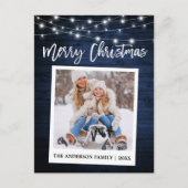 Penseel Script Wood Instant Camera Kerstmis Briefkaart (Voorkant)