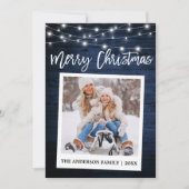 Penseel Script Wood Instant Camera Kerstmis Feestdagenkaart (Voorkant)