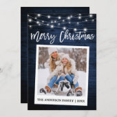 Penseel Script Wood Instant Camera Kerstmis Feestdagenkaart (Voorkant / Achterkant)