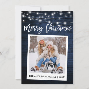 Penseel Script Wood Instant Camera Kerstmis Feestdagenkaart