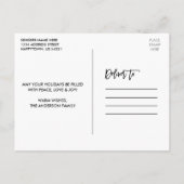 Penseel Script Wood Lights Truck 3 Photo Holiday Briefkaart (Achterkant)