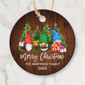 Penseel Script Wood met kerstmis Waterverf Gnomen Bedankjes Labels (Voorkant)